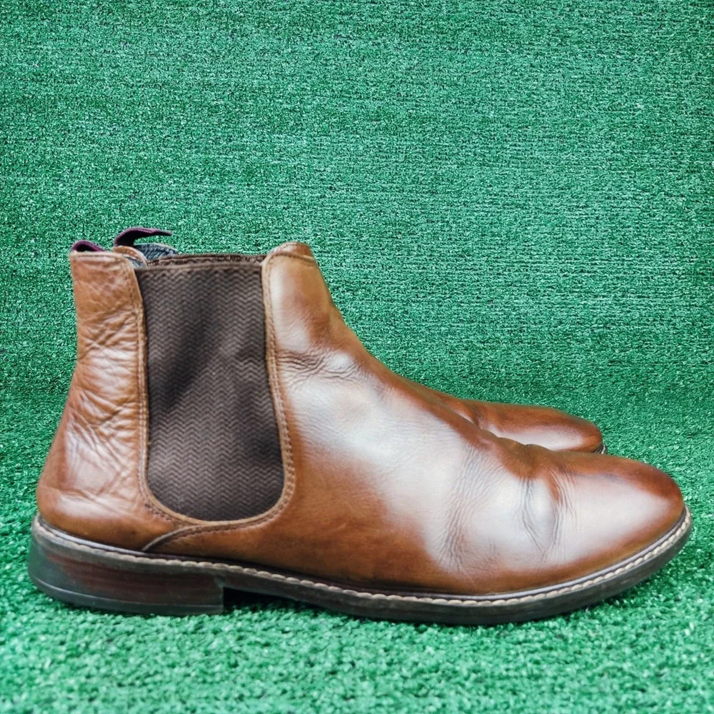 Crown Vintage Chelsea Boots Mens 12 Cognac Glory 2 Leather Ankle Pull On Brown